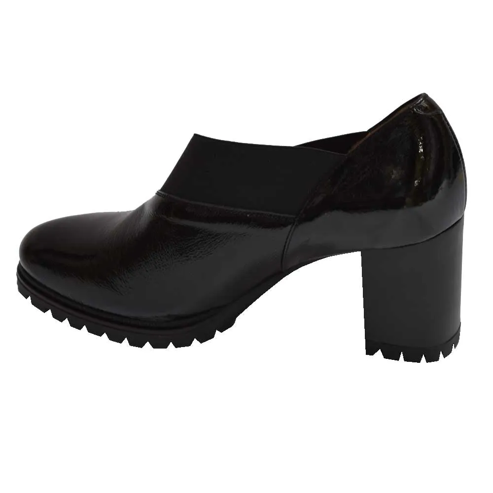 Elastic Patent Slip On Black