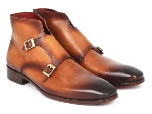 Elegant Handcrafted Rich Brown Double Monkstrap Boots by Paul Parkman