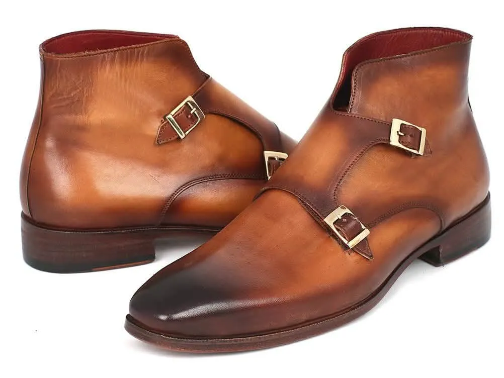 Elegant Handcrafted Rich Brown Double Monkstrap Boots by Paul Parkman