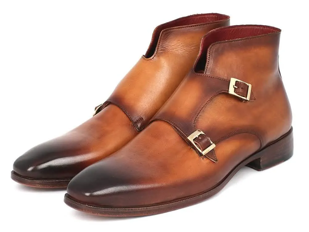 Elegant Handcrafted Rich Brown Double Monkstrap Boots by Paul Parkman