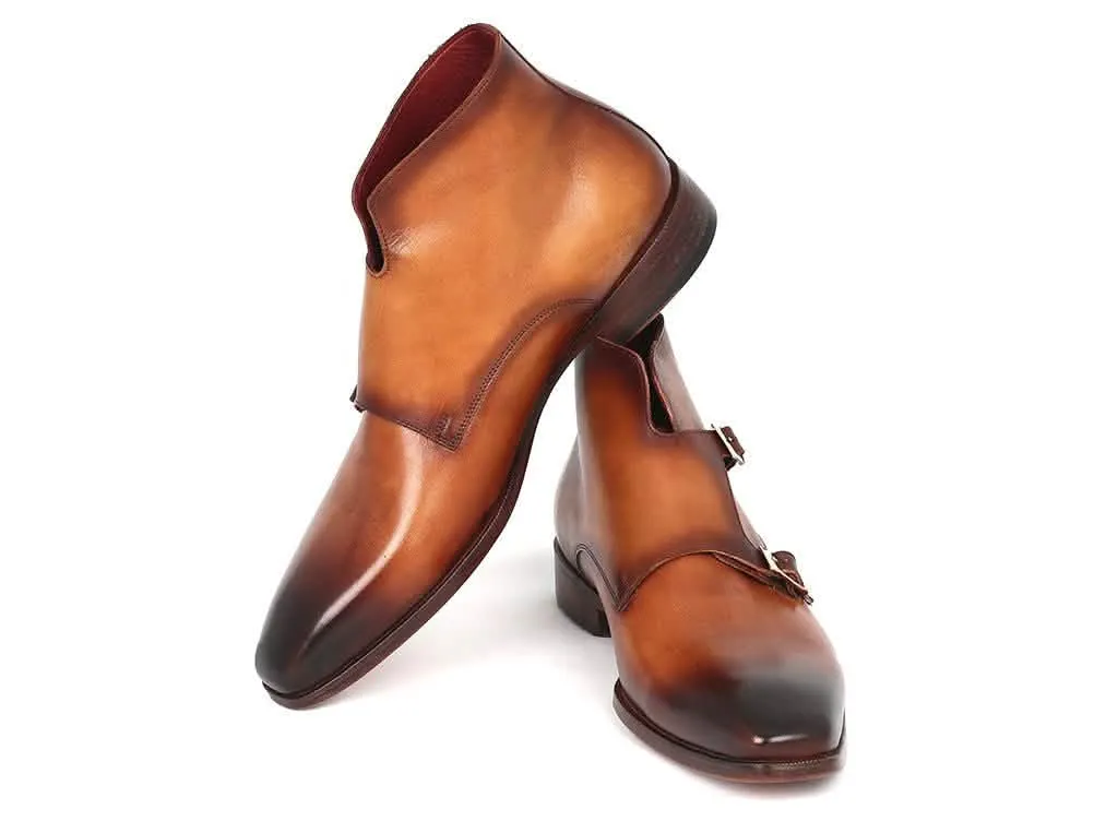 Elegant Handcrafted Rich Brown Double Monkstrap Boots by Paul Parkman