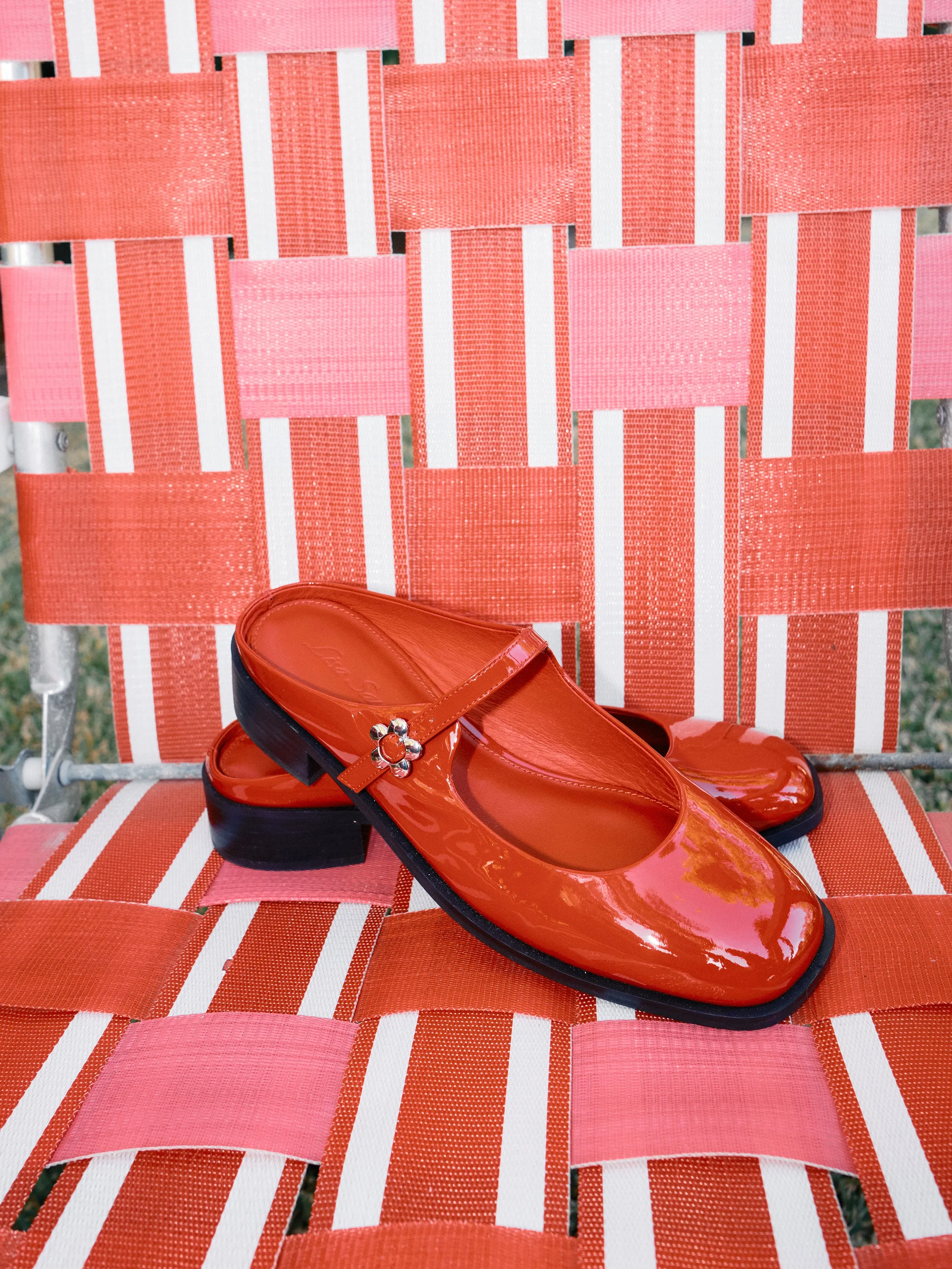 Ella Mary Jane Mule - Cherry Patent