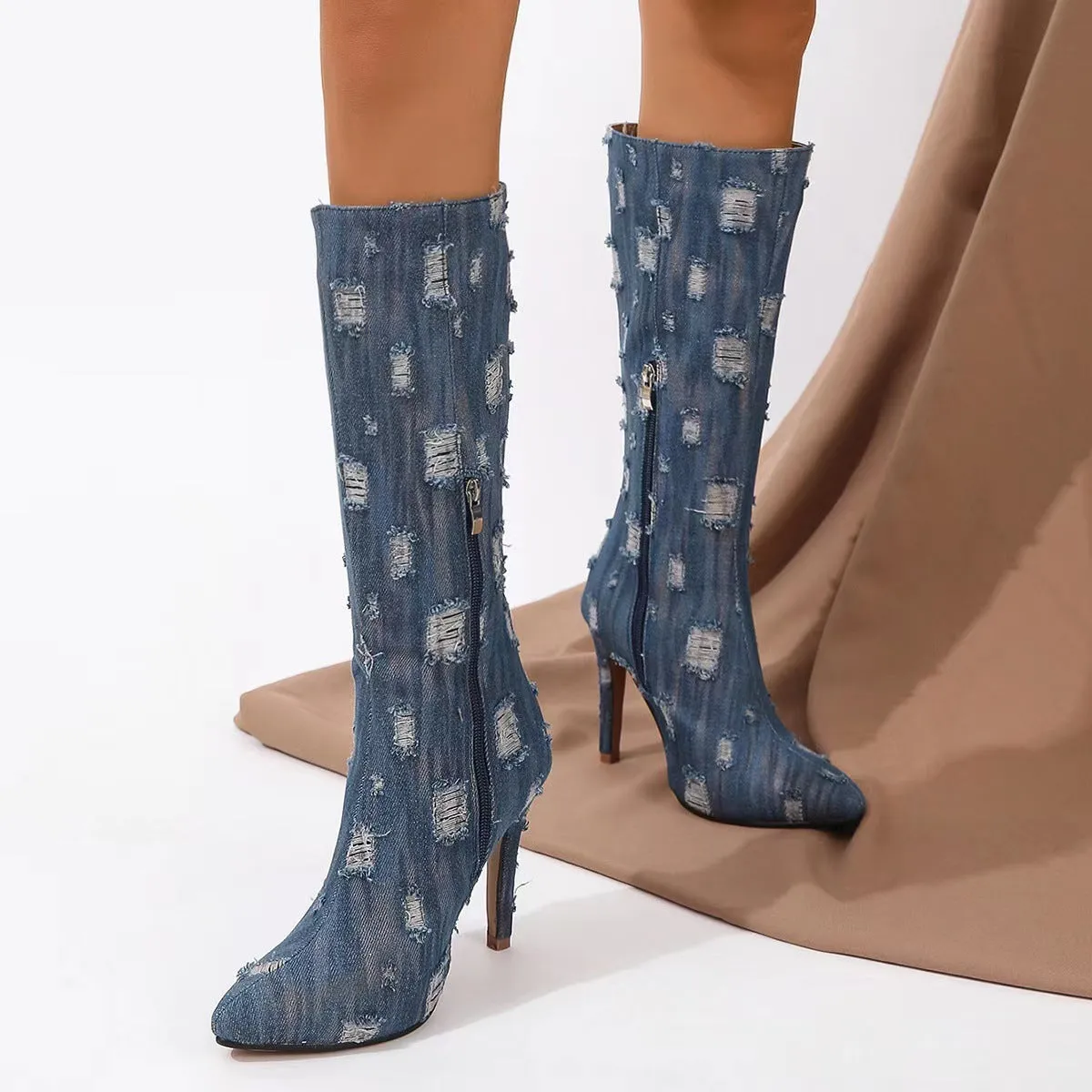 Fashion sequin denim boots HPSD287