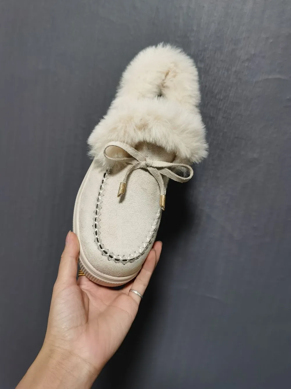 Flat-bottomed furry snow boots cotton shoes