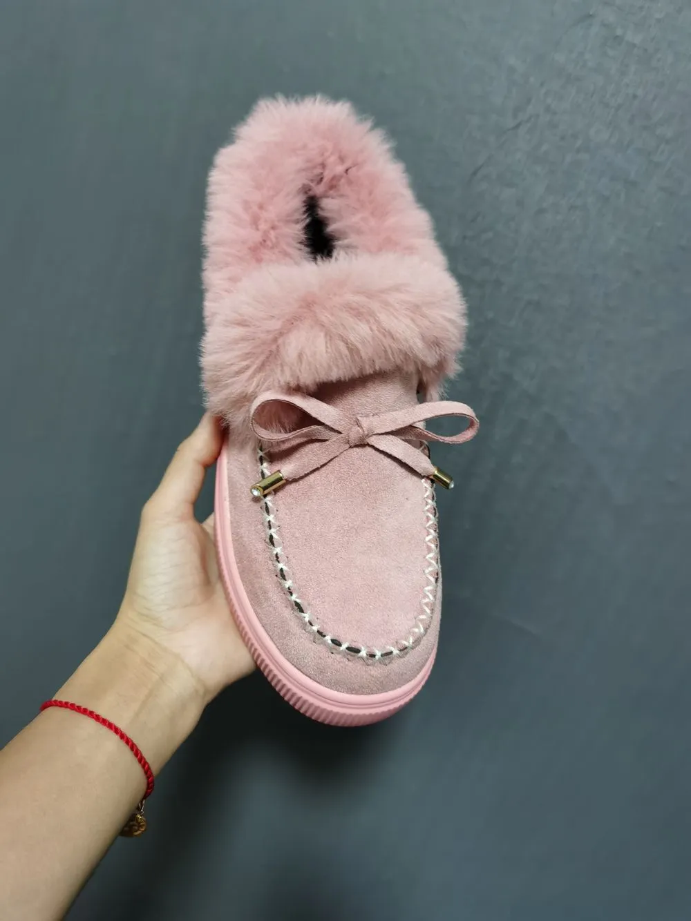 Flat-bottomed furry snow boots cotton shoes