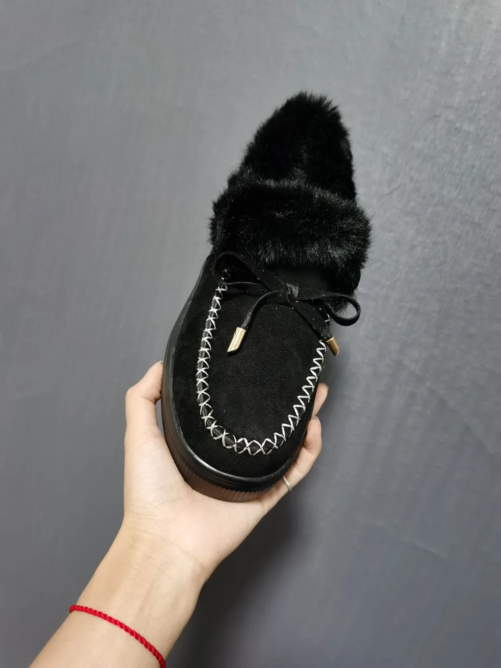 Flat-bottomed furry snow boots cotton shoes