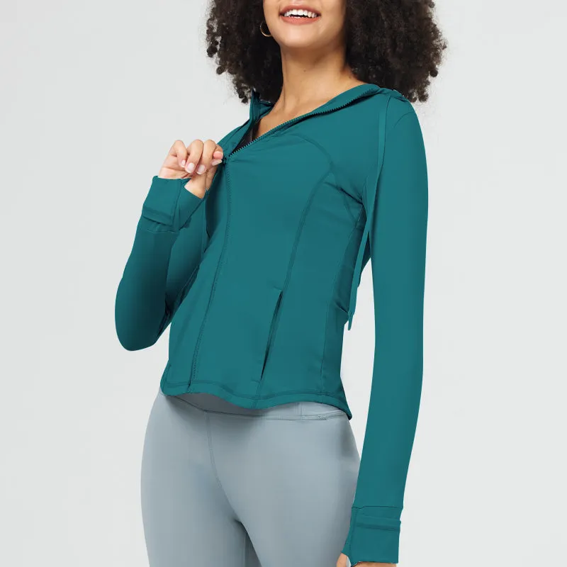 FlexEase™ Full Zip Lightweight Hoodie with Thumb Holes