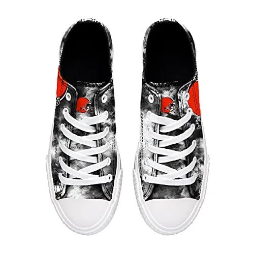 FOCO Cleveland Browns NFL Womens Low Top Tie Dye Canvas Shoes - 7