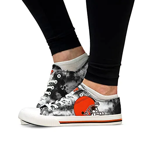 FOCO Cleveland Browns NFL Womens Low Top Tie Dye Canvas Shoes - 7