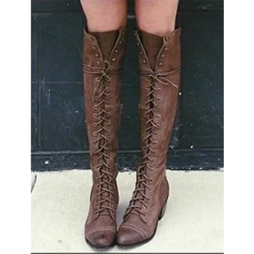 Funki Buys | Boots | Women's Knee High Retro Steampunk Boot