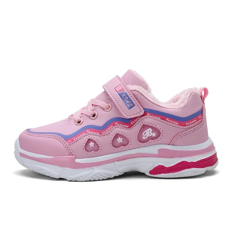 Girls Sports Shoes with Warm Cotton Lining