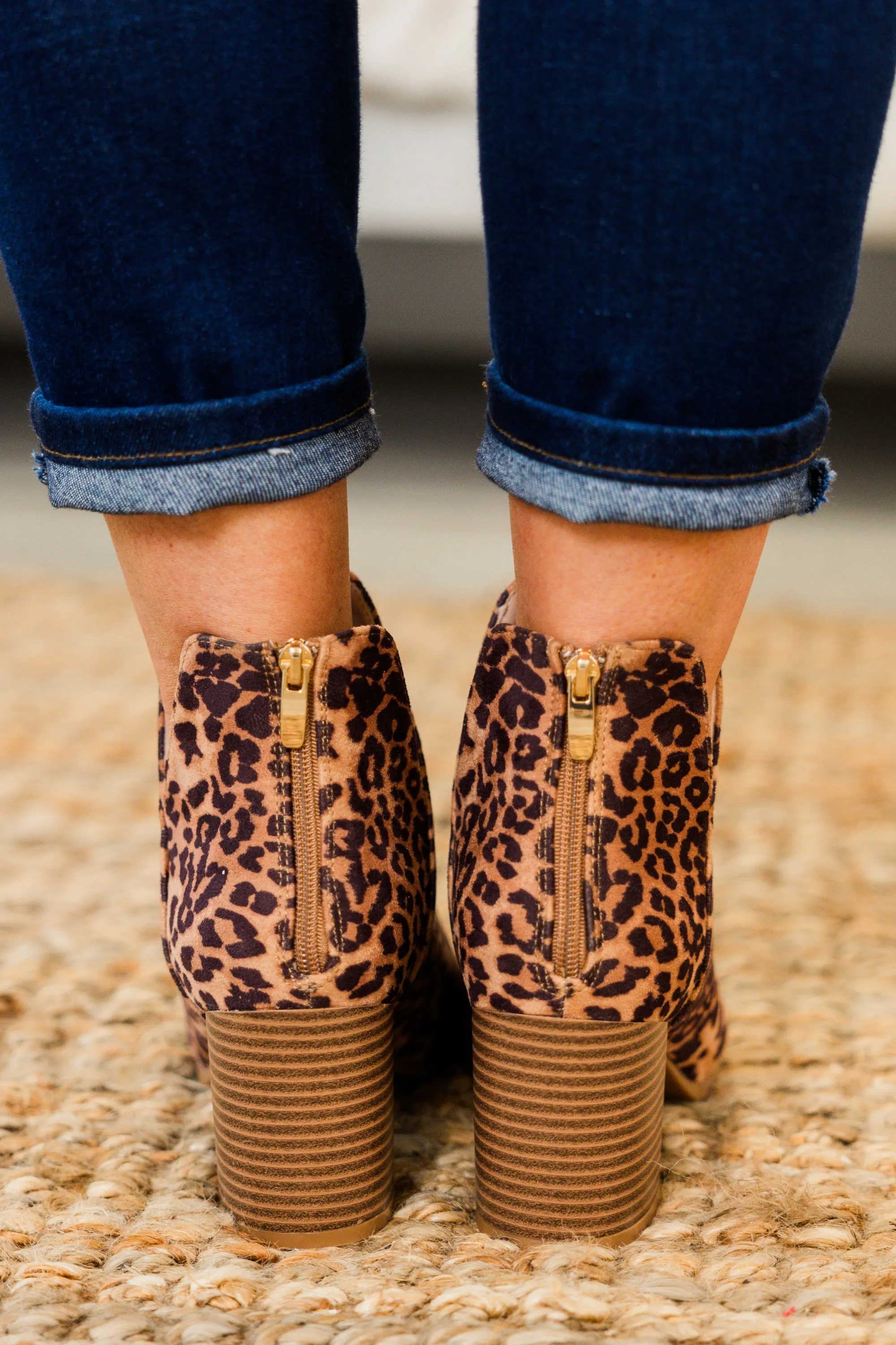 Gleaming Glam Booties, Leopard