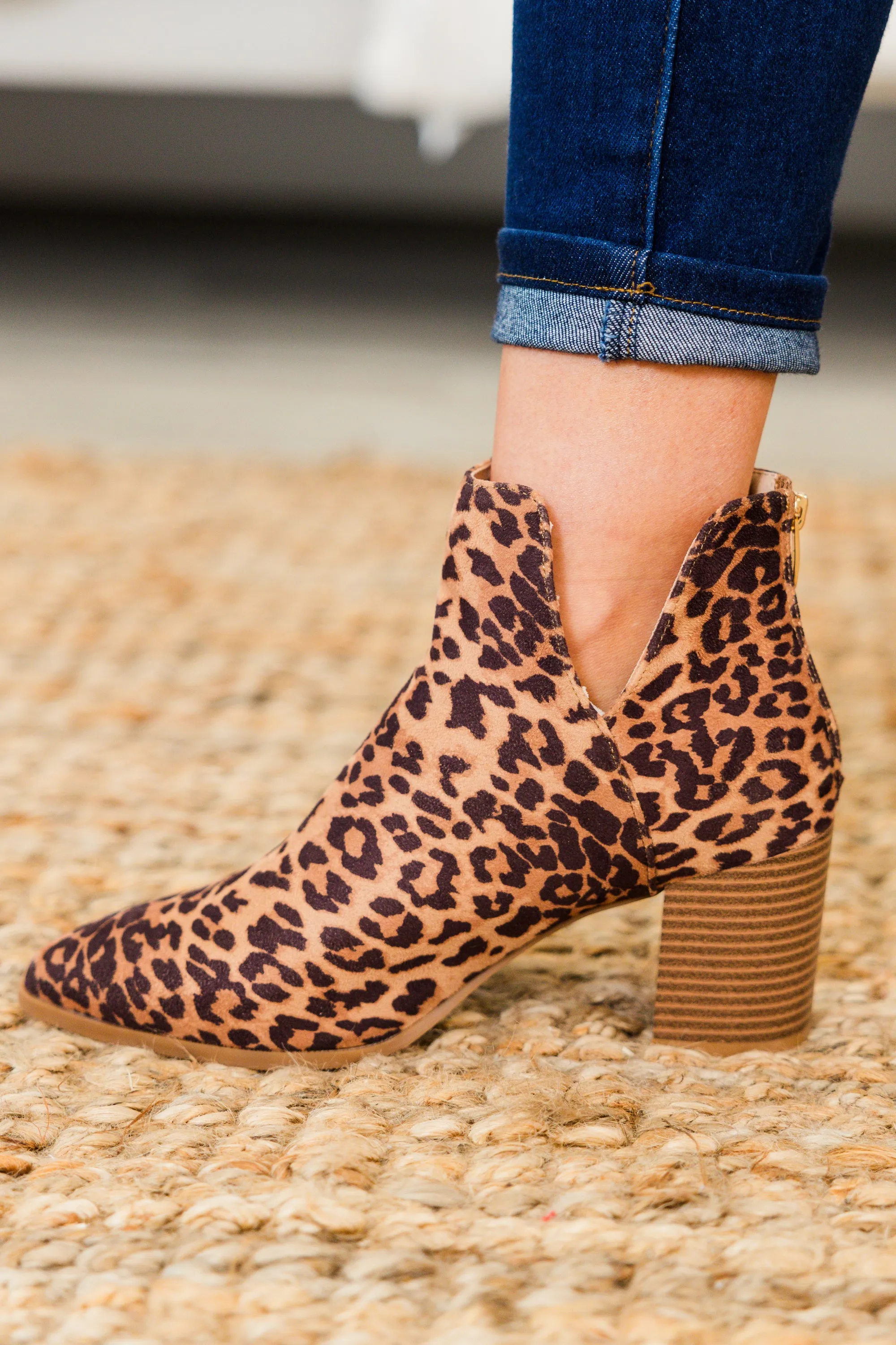 Gleaming Glam Booties, Leopard