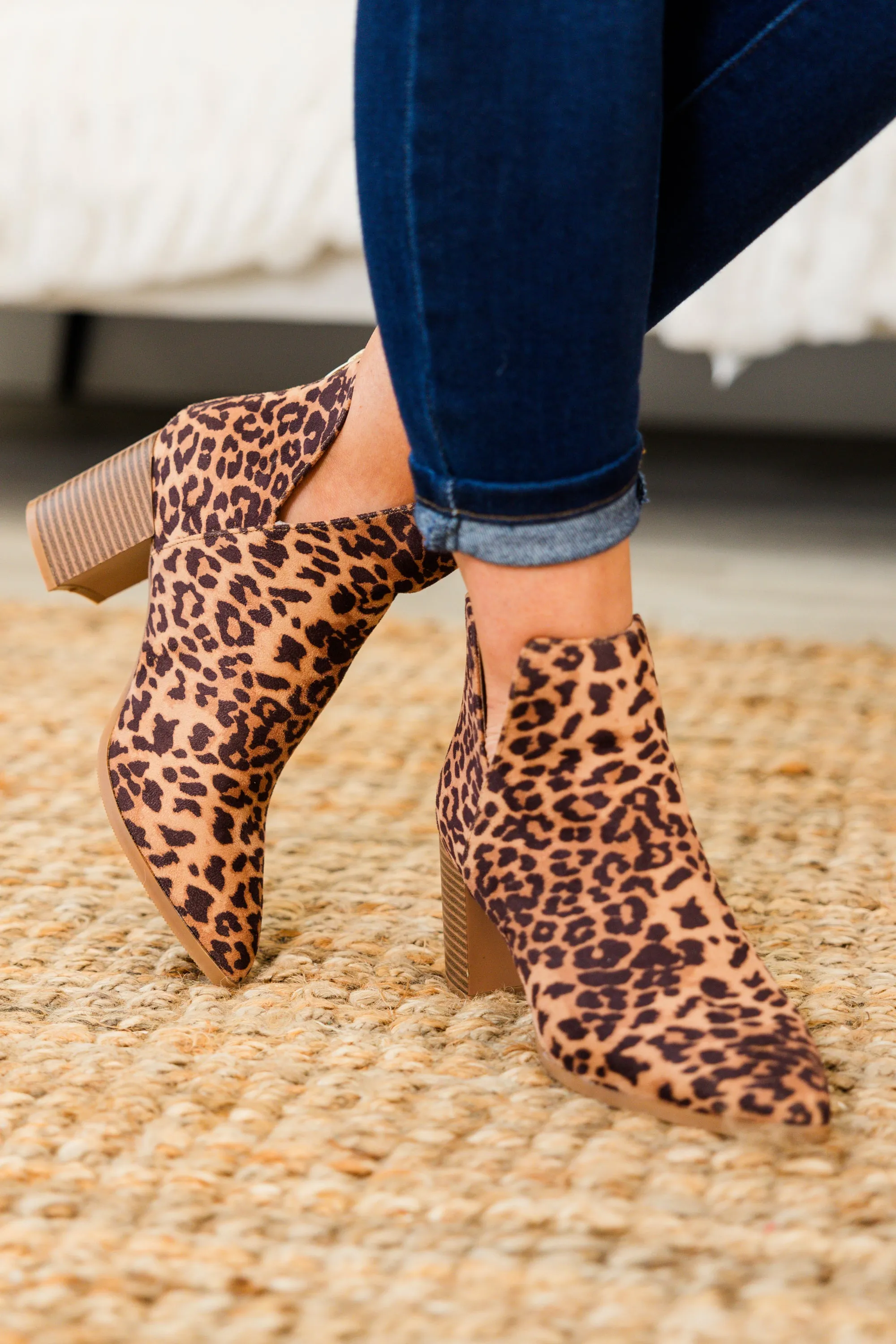 Gleaming Glam Booties, Leopard