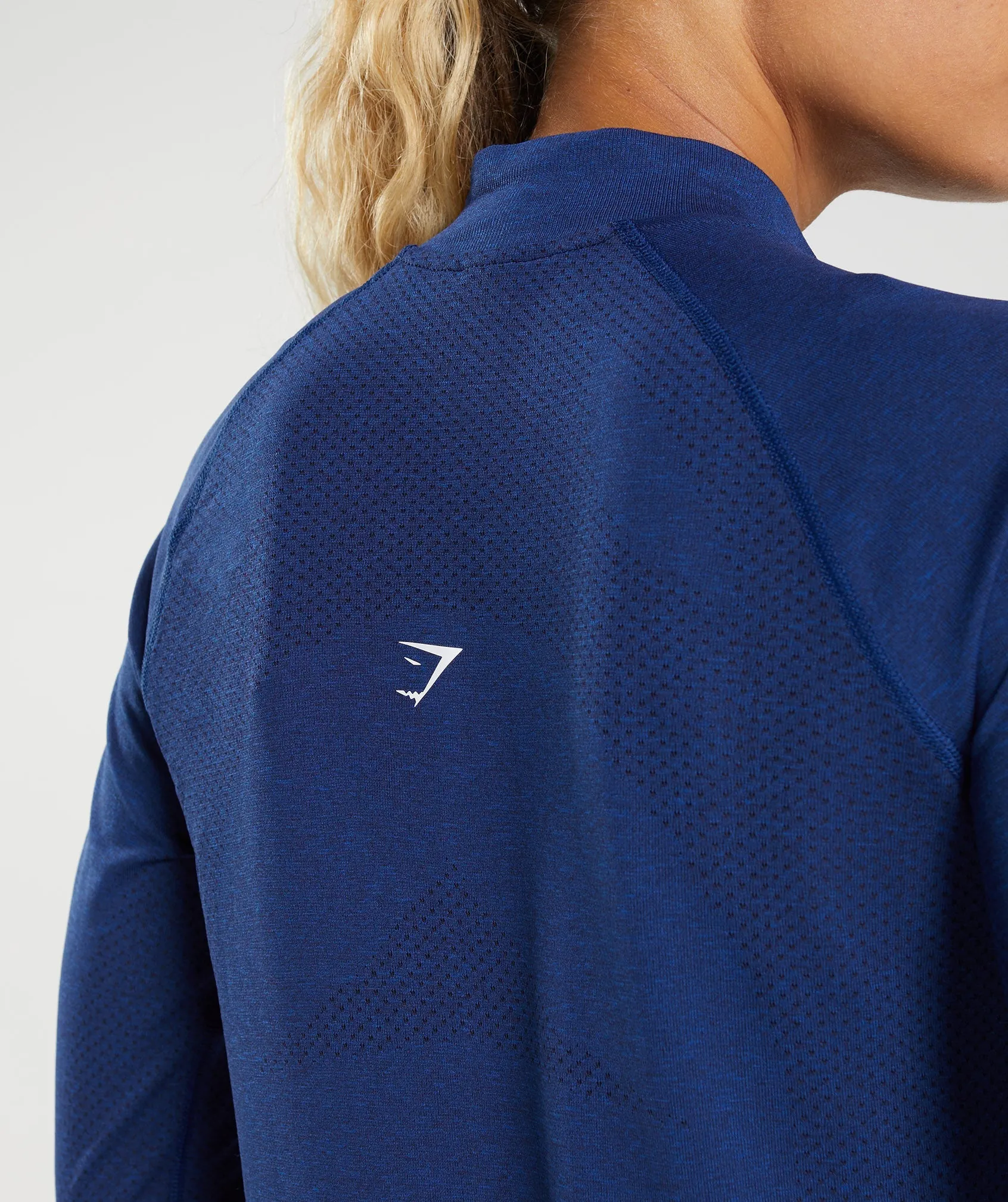 Gymshark Vital Seamless 1/2 Zip - Stellar Blue Marl