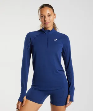 Gymshark Vital Seamless 1/2 Zip - Stellar Blue Marl