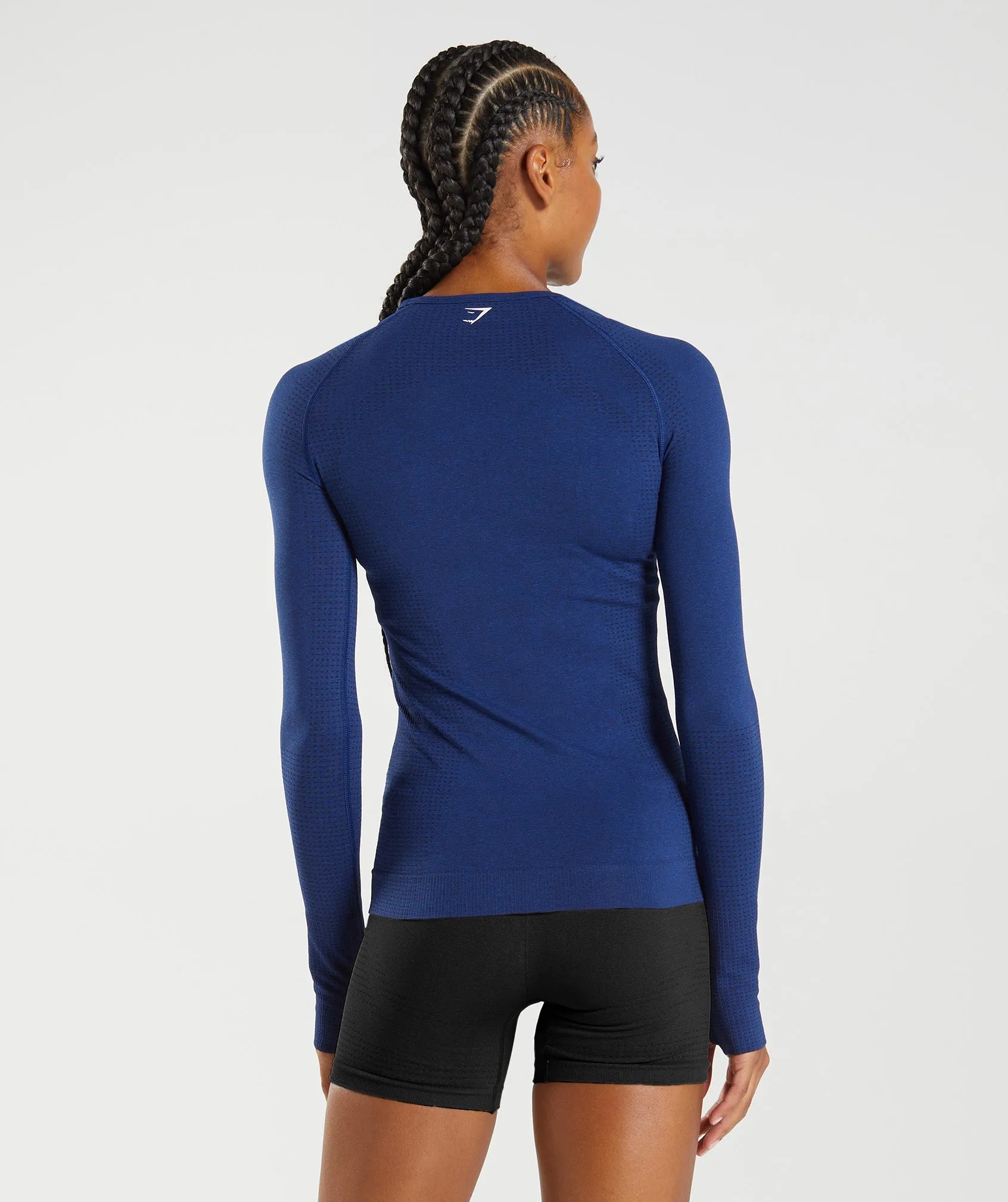 Gymshark Vital Seamless 2.0 Long Sleeve Top - Stellar Blue Marl