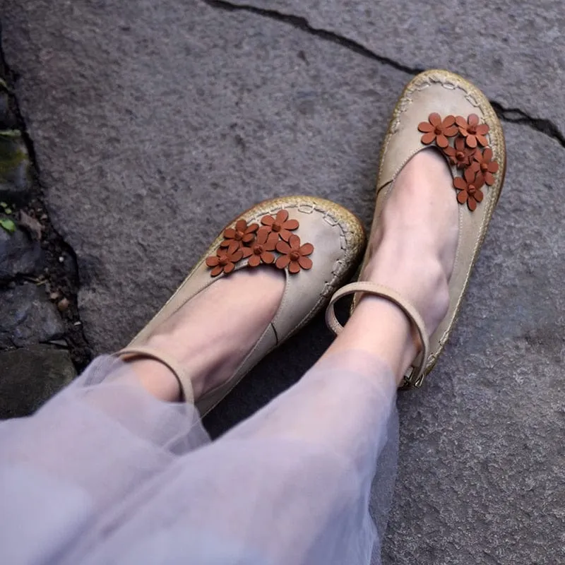 Handmade Leather Floral Shoes