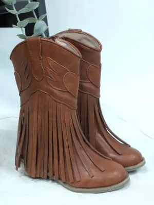 Heart Fringe Cowboy Boots By Liv and Mia