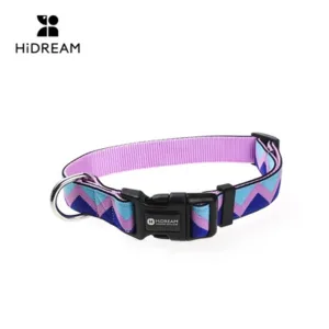 HiDREAM Durable Nylon Dog Pink Leash & Collar for Medium Large Dogs