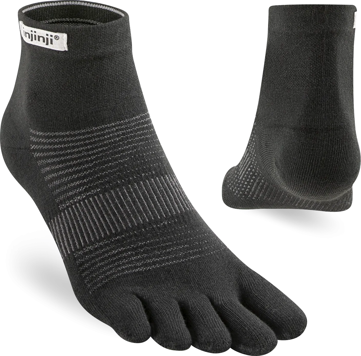 Injinji Men&#x27;s Run Lightweight Mini-Crew Black | Buy Injinji Men&#x27;s Run Lightweight Mini-Crew Black here | Outnorth