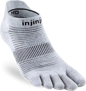 Injinji Men&#x27;s Run Lightweight No-Show Grey | Buy Injinji Men&#x27;s Run Lightweight No-Show Grey here | Outnorth