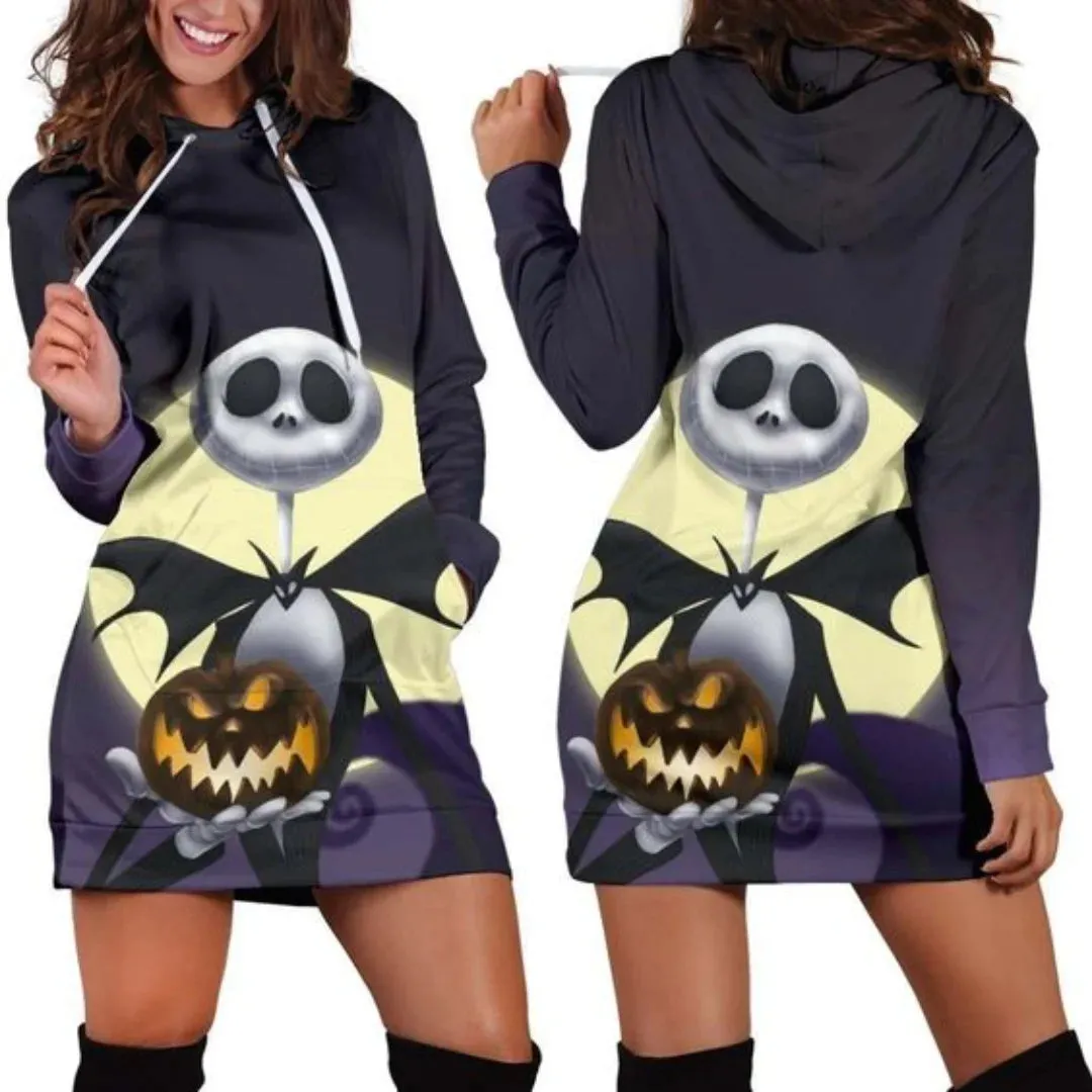 Jack Skellington Hoodie Dress Sweater Fashion Disney Dress Sweatshirt