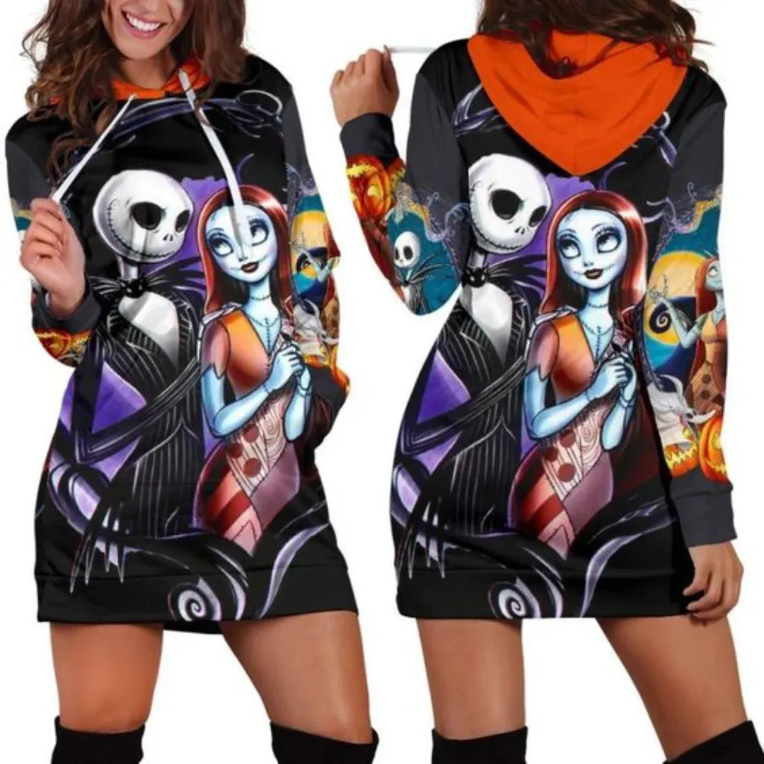 Jack Skellington Hoodie Dress Sweater Fashion Disney Dress Sweatshirt