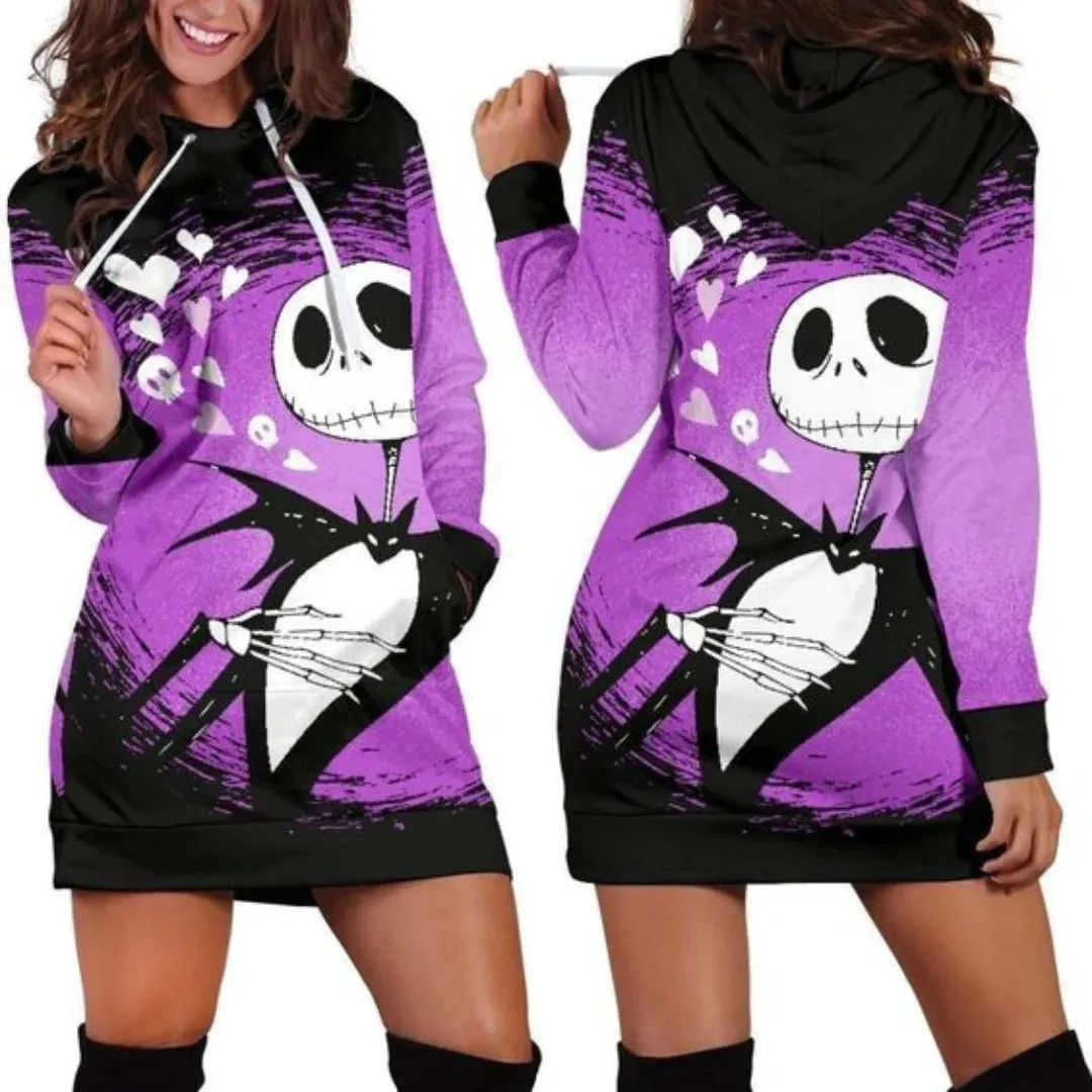 Jack Skellington Hoodie Dress Sweater Fashion Disney Dress Sweatshirt