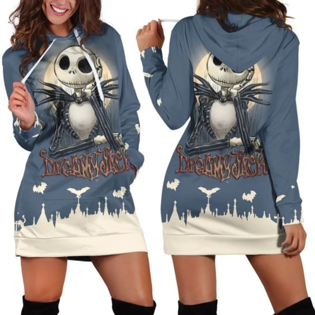 Jack Skellington Hoodie Dress Sweater Fashion Disney Dress Sweatshirt