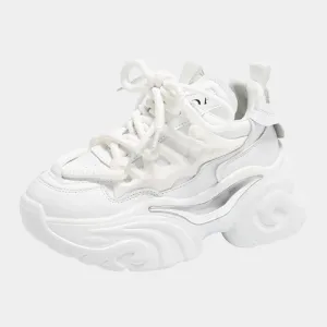 Joskaa 2024 New Plain White Platform Sneakers