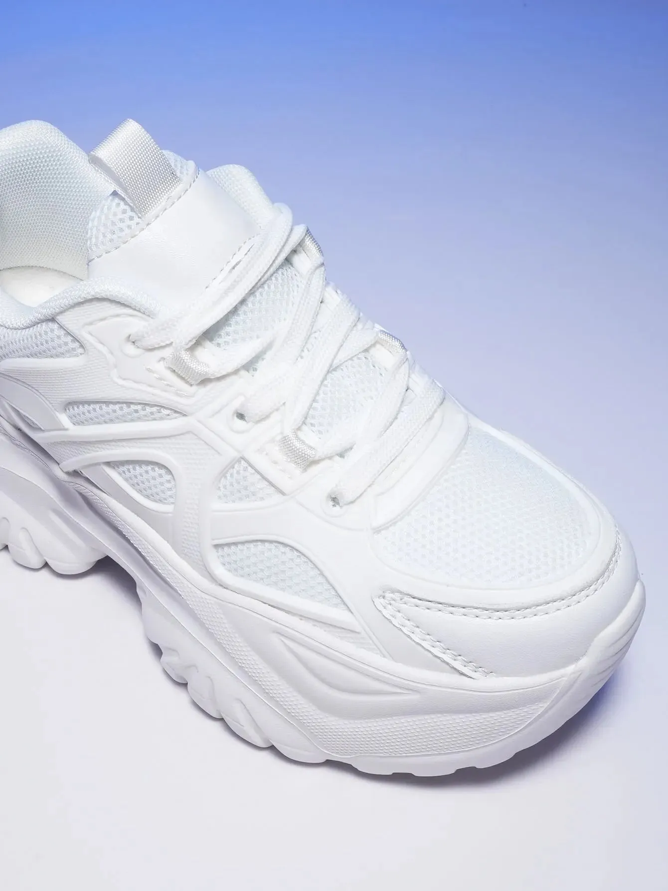 Joskaa 2024 New Plain White Platform Sneakers