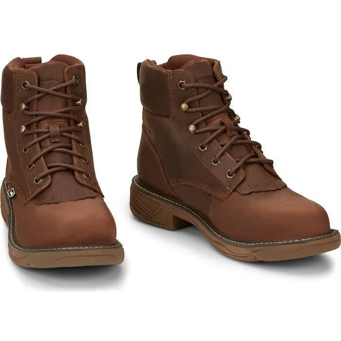 Justin Men's Rush 6" Nano CT wP Western Work Boot -Brown- SE466