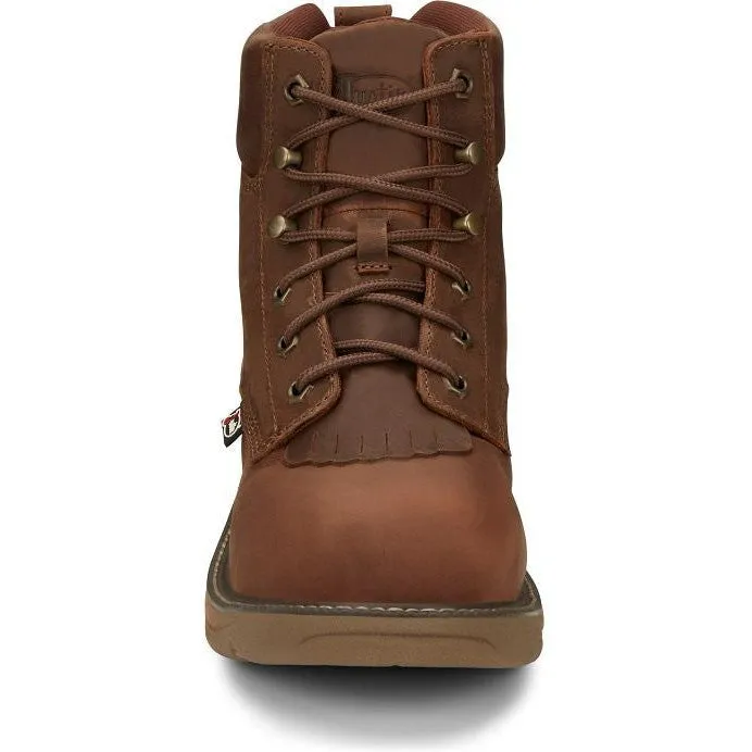 Justin Men's Rush 6" Nano CT wP Western Work Boot -Brown- SE466