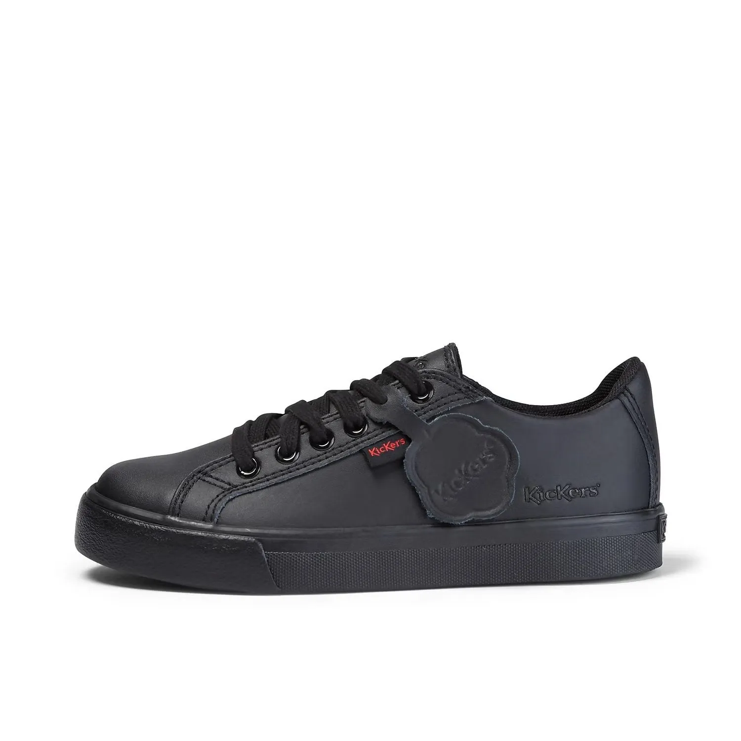 Kickers: Tovni Lacer Unisex School Shoes - Black Leather