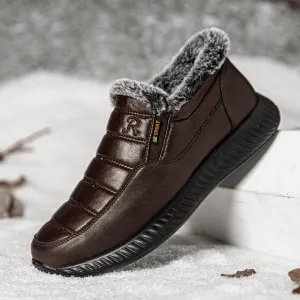 kkboxly kkboxly Men Waterproof Cloth Lightweight Plush Warm Soft Wearable Sole Snow Ankle Boots