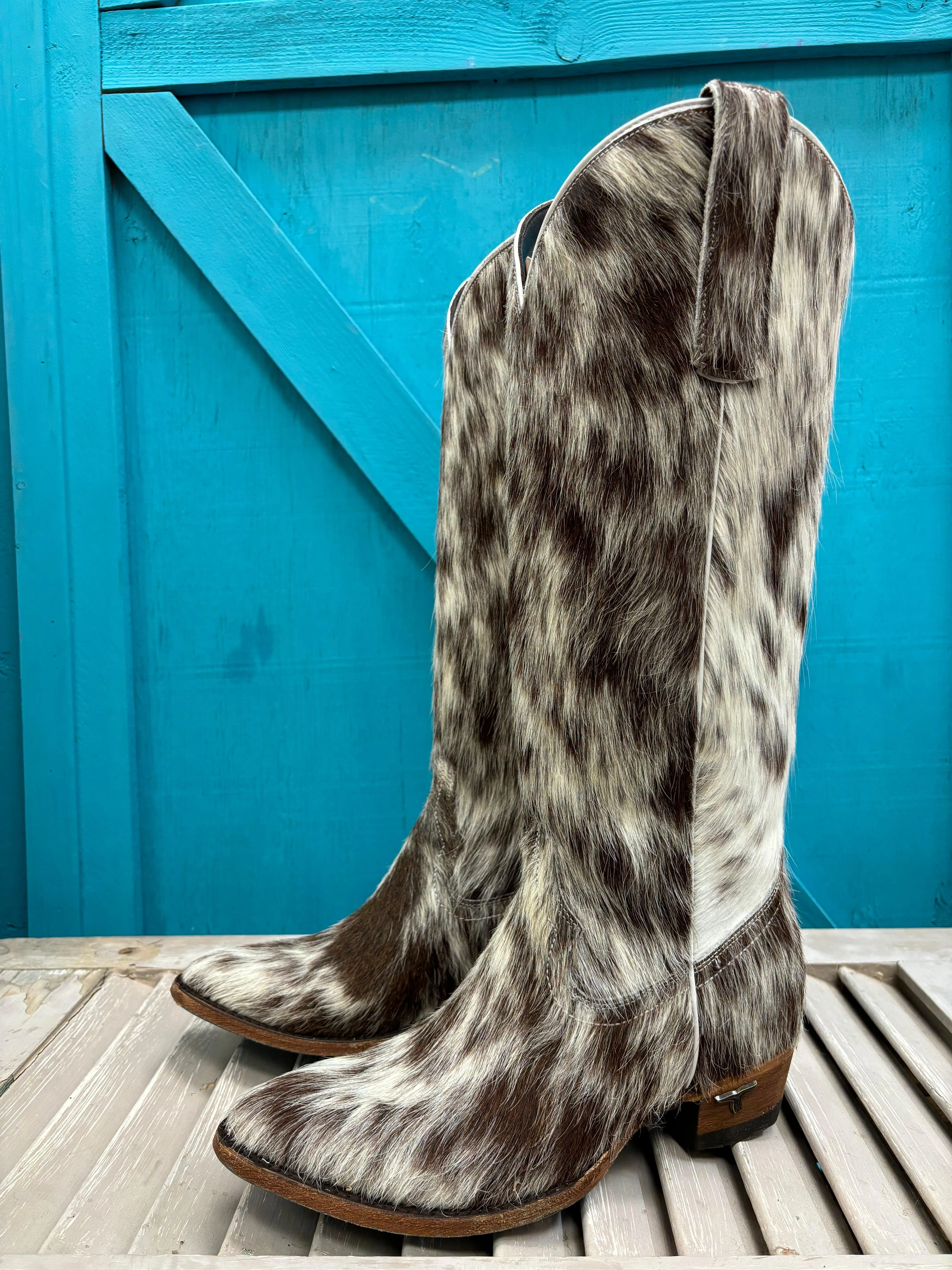 Lane Boots Women’s Plain Jane Genuine Cowhide Hair-On Tall Cowgirl Boots LB0546C