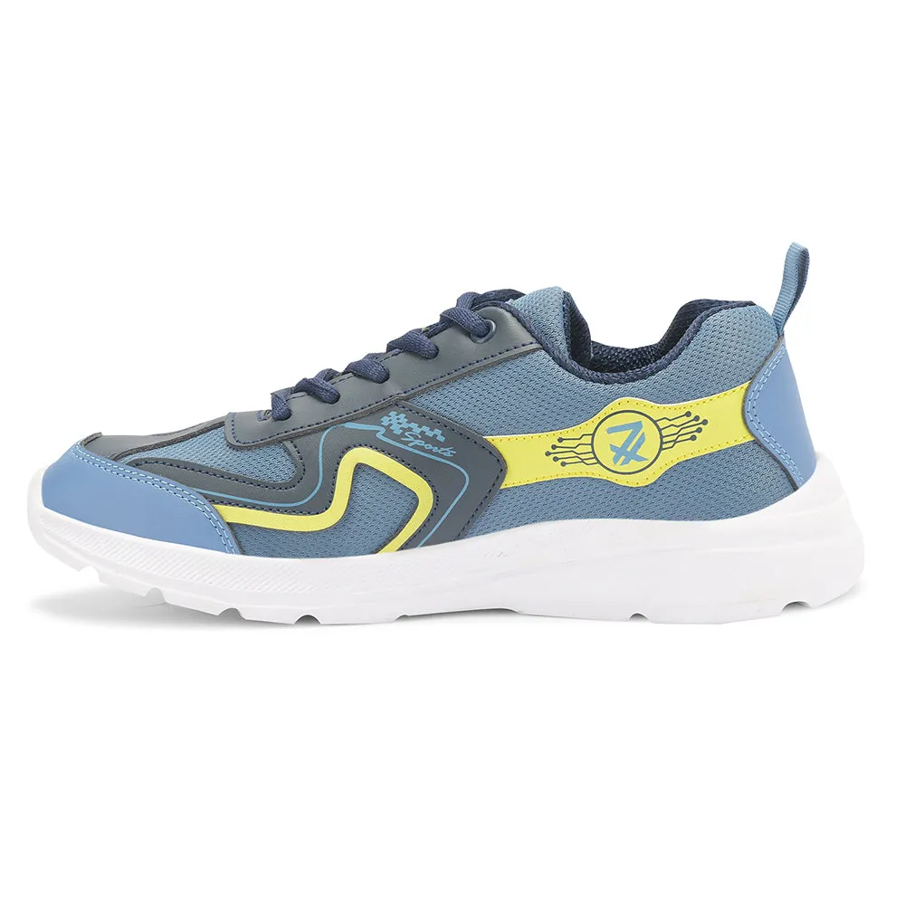 Leap7x By Liberty Kids TRIVAGO-2L Blue Sports Lacing Walking Shoes