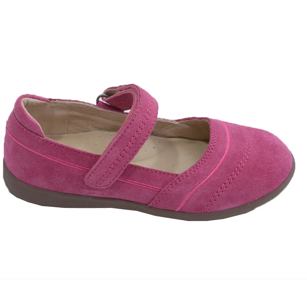 Little Girls Fuchsia Sporty Nubuck Leather Mary Jane Shoes 5-10 Toddler