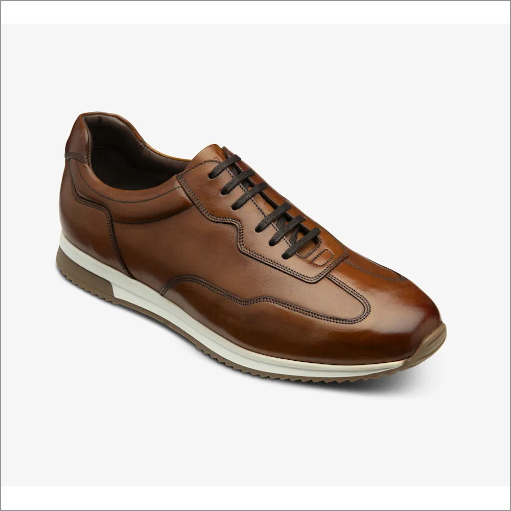 Loake Linford Chestnut Brown Leather Trainer--