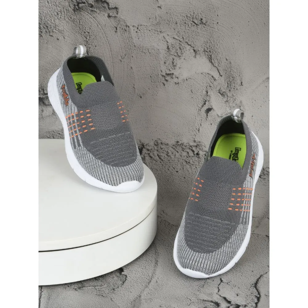 Lucy & Luke (Grey) Sports Non Lacing Shoes For Kids DUNE-E By Liberty