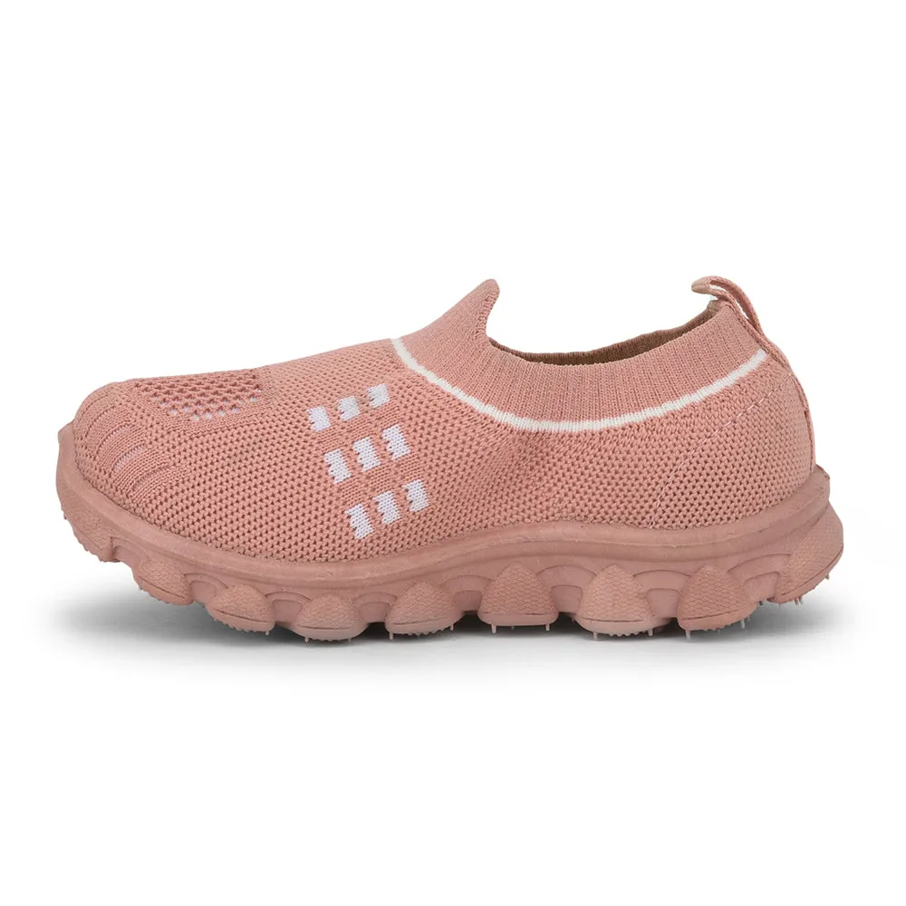 Lucy & Luke (Peach) Casual Non Lacing Shoes For Kids KDL-07 By Liberty