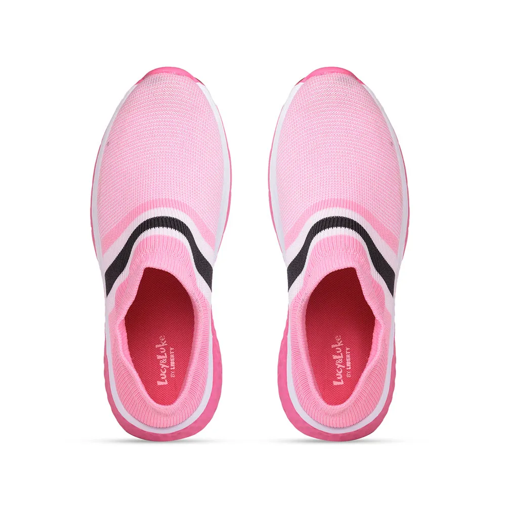 Lucy & Luke (Pink) Sports Non Lacing Shoes For Kids SPLASH-3 By Liberty