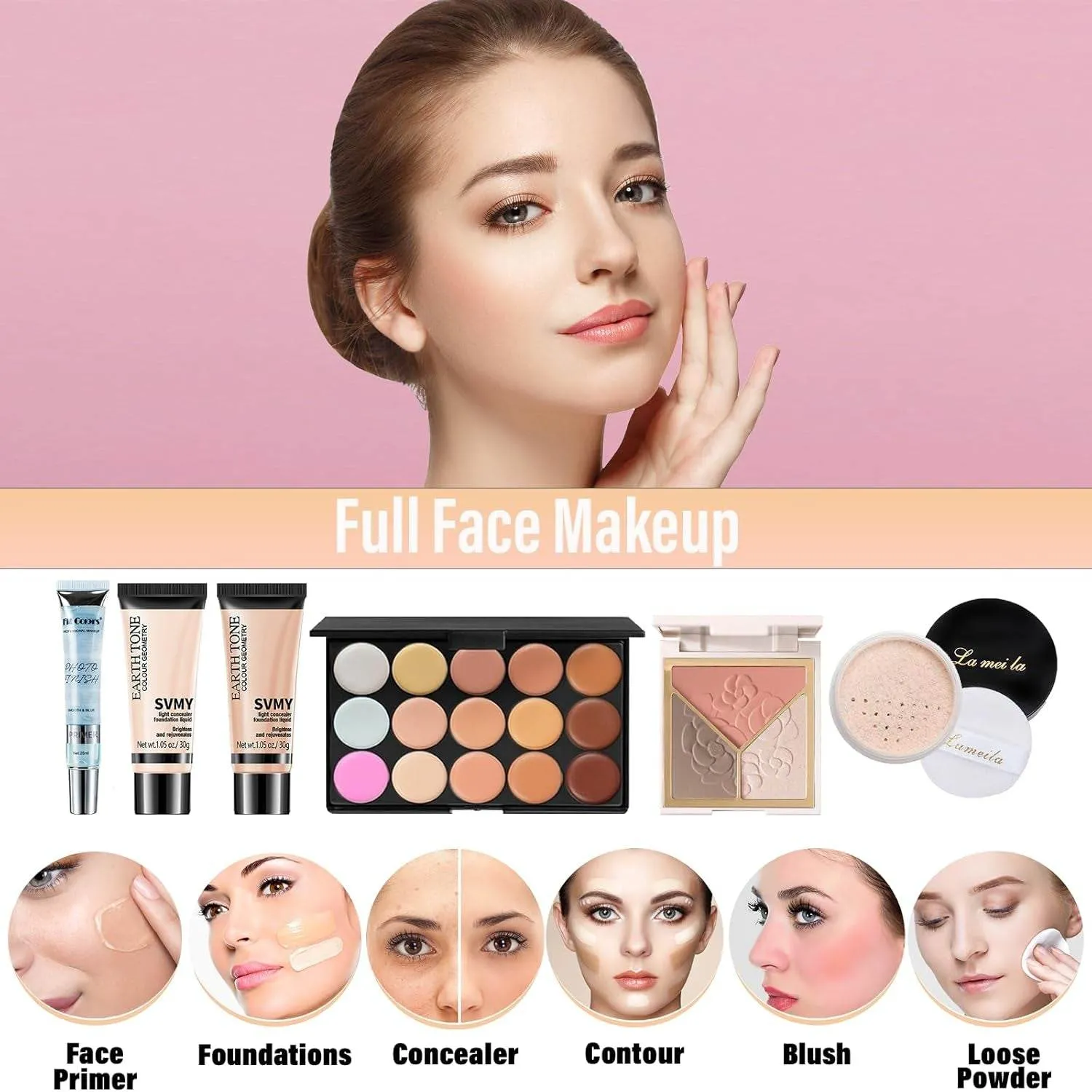 Makeup Set for Women, Travel Makeup Set for Teens & Adults, Makeup Kit for Beginners & Professionals, Makeup Gift Set for Girls, Eyeshadow Palette, Lip Gloss, Make up Set, Eye Makeup, Face Makeup