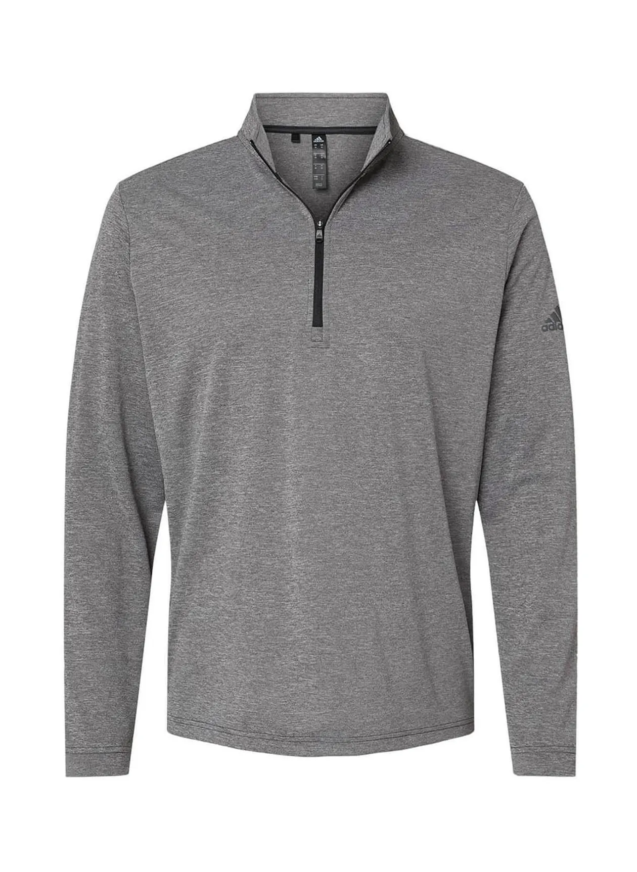 Men&#x27;s Adidas Black Heather Lightweight Quarter-Zip A401