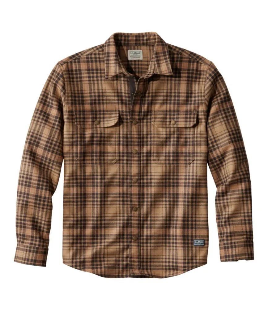 Men's Maine Guide Lightweight Merino Wool Field Shirt, Plaid