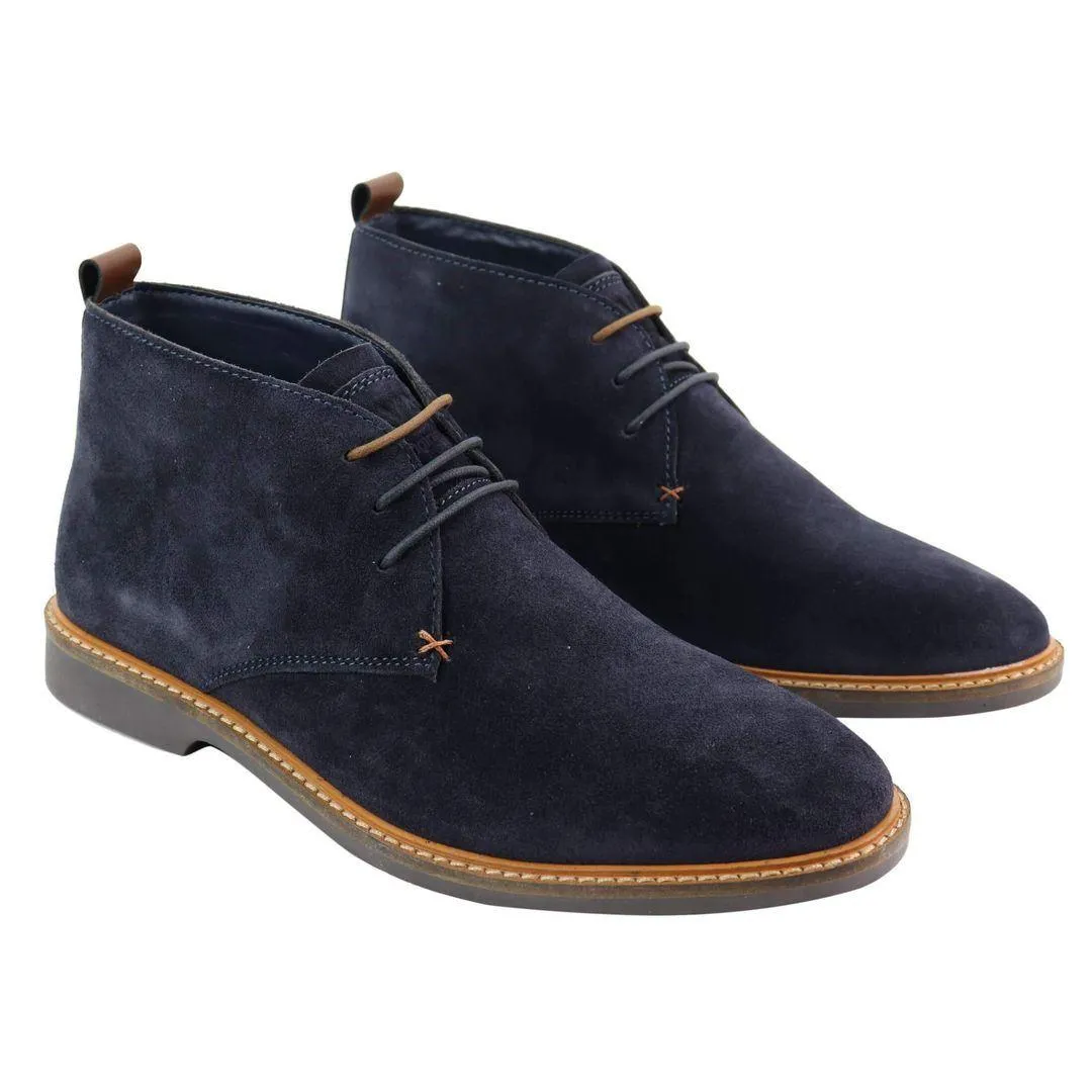 Mens Real Suede Italian Slip On Ankle Boots Smart Casual Desert Chelsea Dealer