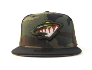 MINNESOTA WILD New Era 5950 Fitted Hats (CAMO BLACK NEON)