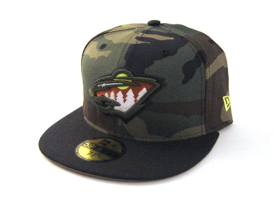 MINNESOTA WILD New Era 5950 Fitted Hats (CAMO BLACK NEON)