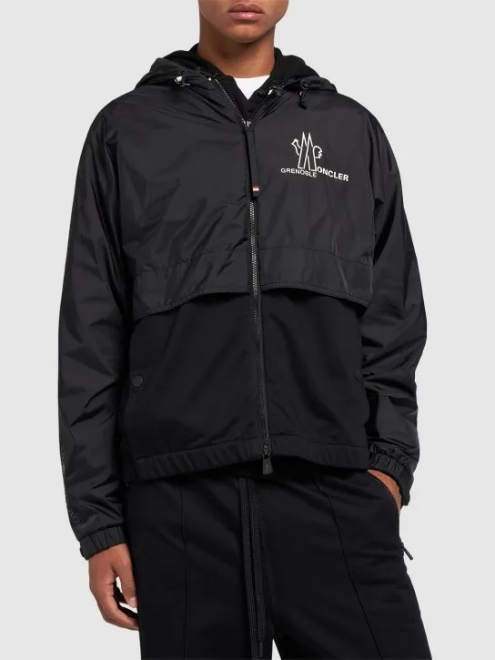 Moncler Grenoble   Logo lightweight cotton zip-up jacket 